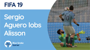 Sergio Agüero lobs Alisson